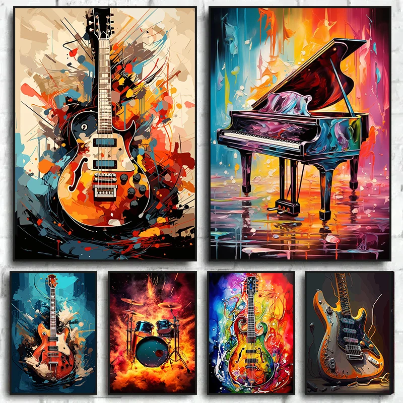 Musical Instrument Art - Arte Abstracto Colorido, Instrumentos Musicales, Kit