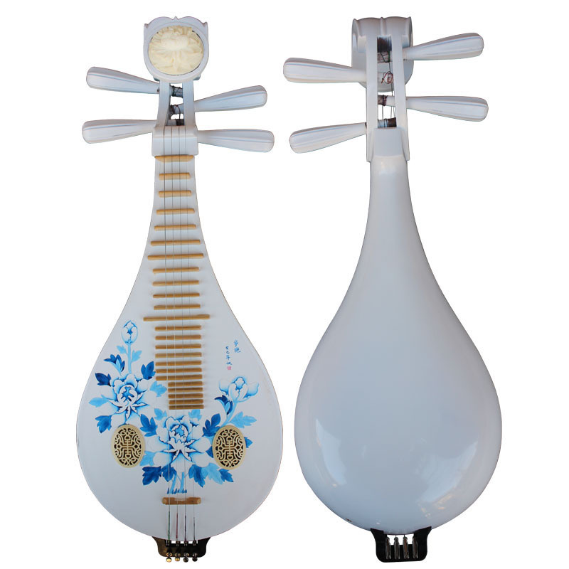 Musical Instrument Music - Liuqin de Porcelana Blanca y Azul,
