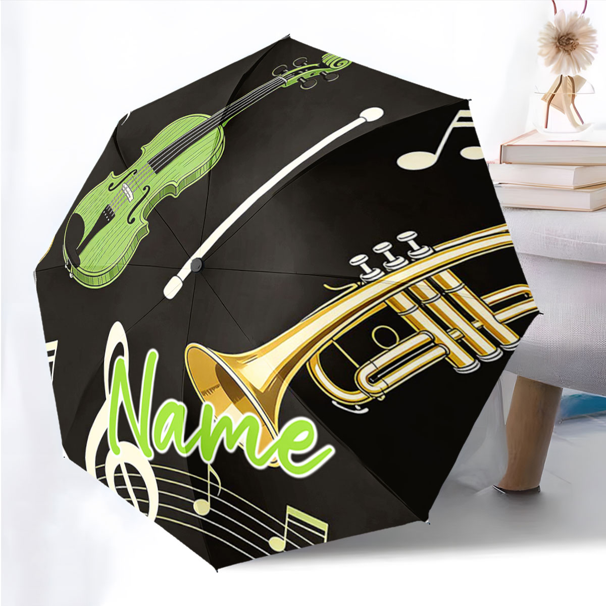 Musical Instrument And Name - Paraguas con Diseño de Instrumento Musical