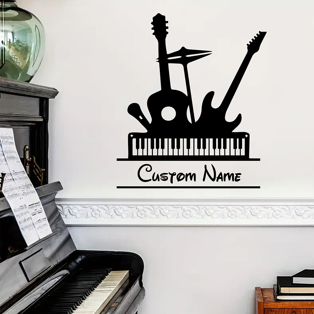 1 adhesivo de vinilo decorativ - Musical Instrument And Name reseña y precio