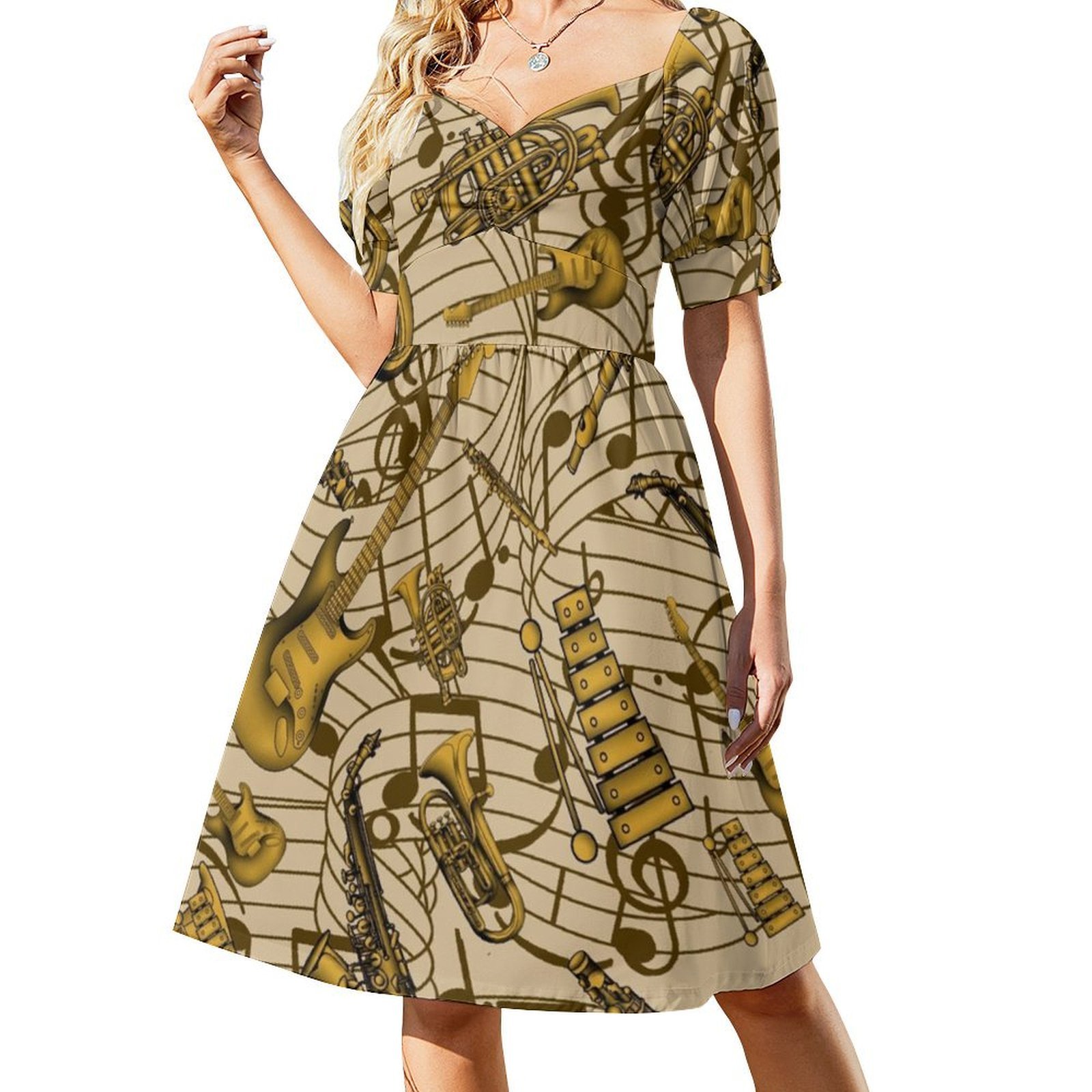 Vestido bohemio Chic de partit - Musical Instrument Music reseña y precio