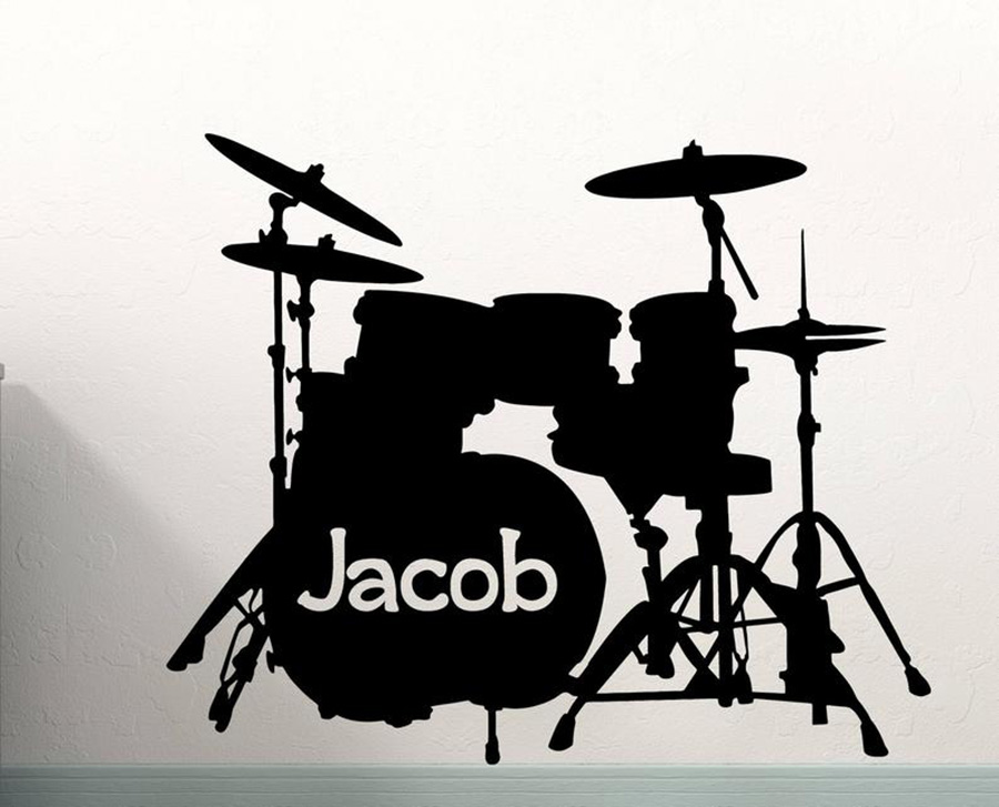Calcomanía de pared con nombre - Musical Instrument And Name reseña y precio