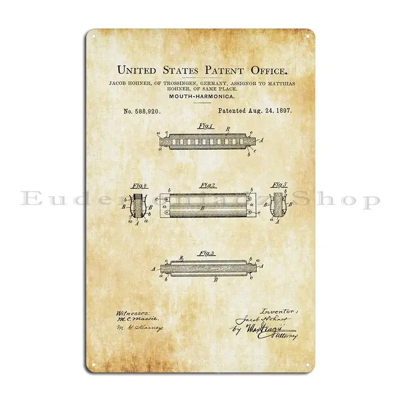 Póster de metal con diseño de  - Musical Instrument In Drawing reseña y precio